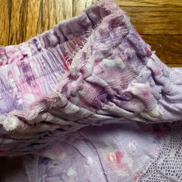 LOVESHACKFANCY Ruffle Mini Heirloom Print Skirt Hibiscus size xs - Picture 8 of 8